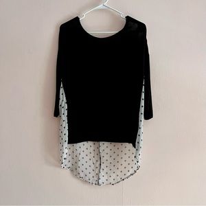 New York & Company sheer polka dot top Medium shirt blouse